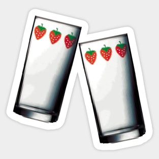 Nana strawberry glasses - Pixel Art #001 Sticker